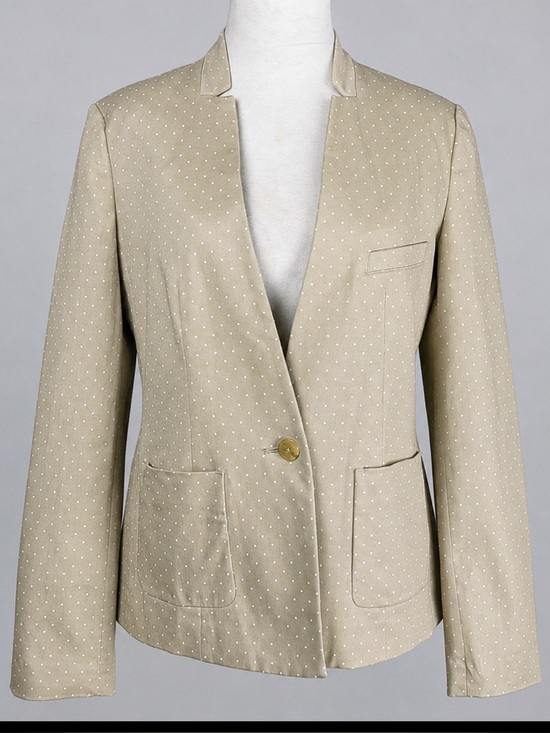 Banana Republic Jackets & Blazers - Banana Republic Preppy Polka Dot Blazer Size 6 Beige Cotton Stretch NWOT